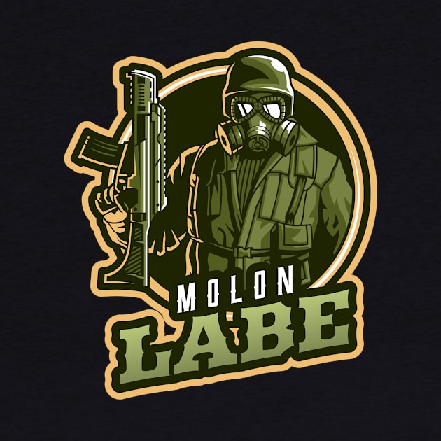 The Gas Mask Soldier With A Rifle by Mega Tee Store